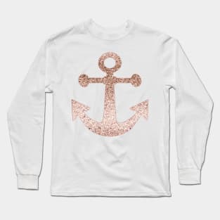 Sparkling rose gold anchor Long Sleeve T-Shirt